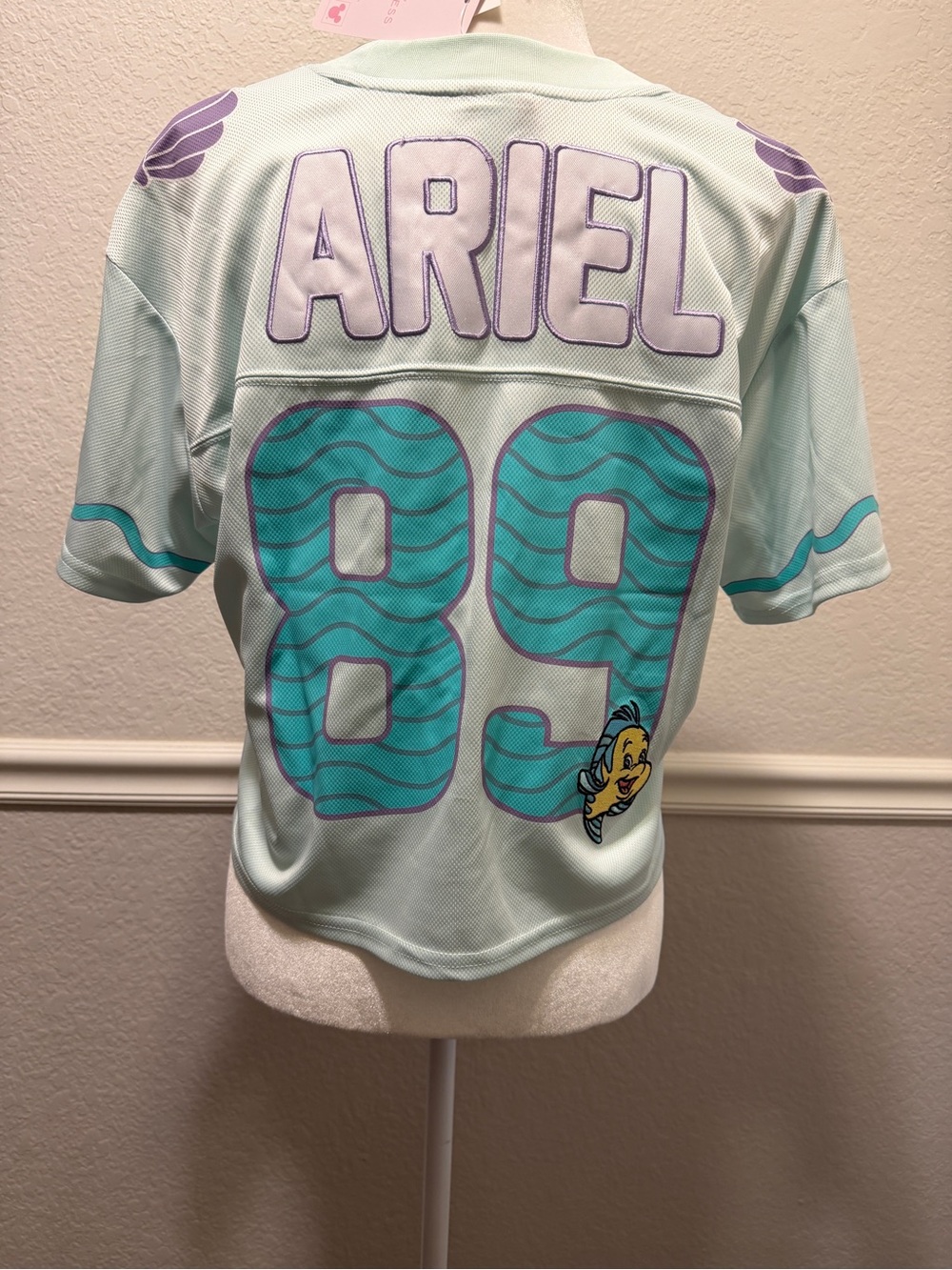 Ariel Disney Jersey Top with Shell & Flounder Size Small - Picture 6 of 7